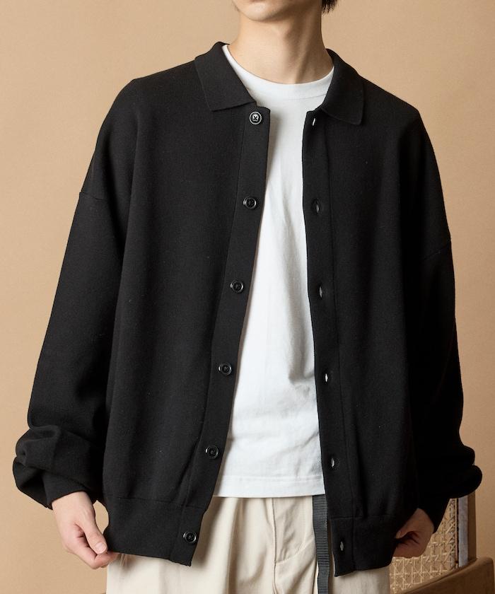 寬鬆版型衛衣風格翻領開衫