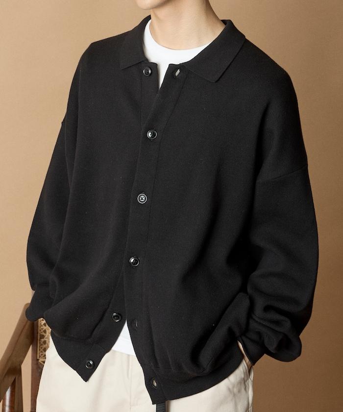 寬鬆版型衛衣風格翻領開衫