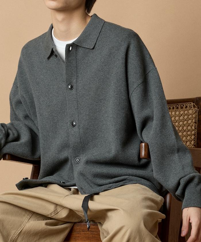 寬鬆版型衛衣風格翻領開衫