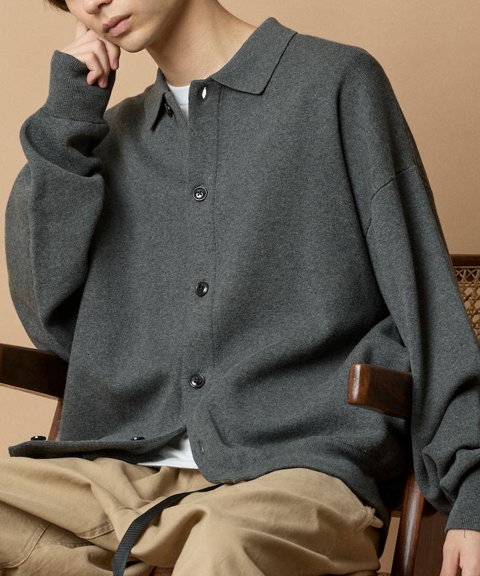 寬鬆版型衛衣風格翻領開衫