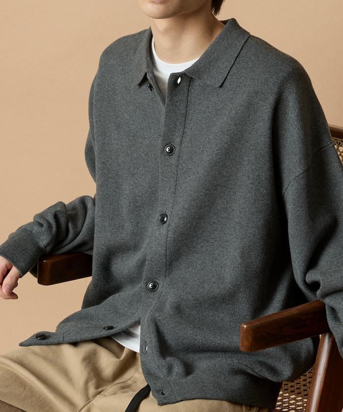 寬鬆版型衛衣風格翻領開衫