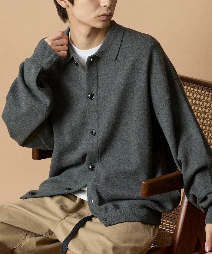 寬鬆版型衛衣風格翻領開衫