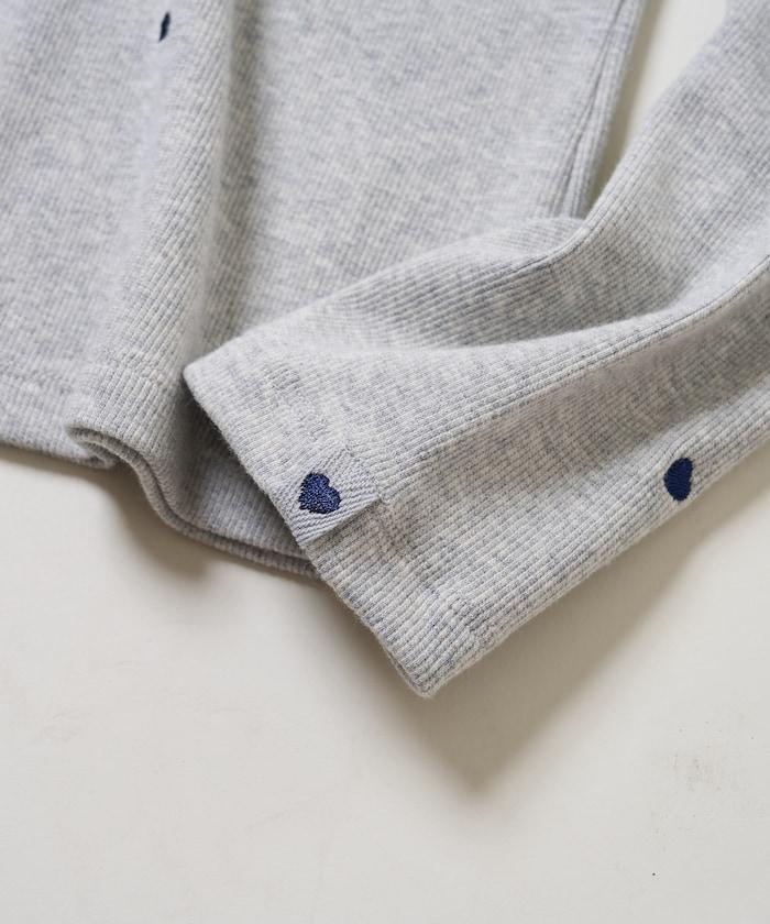 迷你愛心刺繡長袖T恤