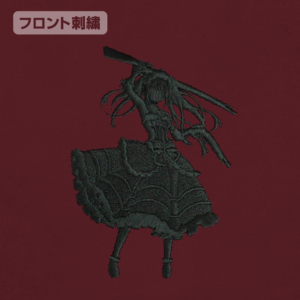 《約會大作戰》Ⅴ_XL碼_時崎狂三 簡約刺繡T恤/酒紅色