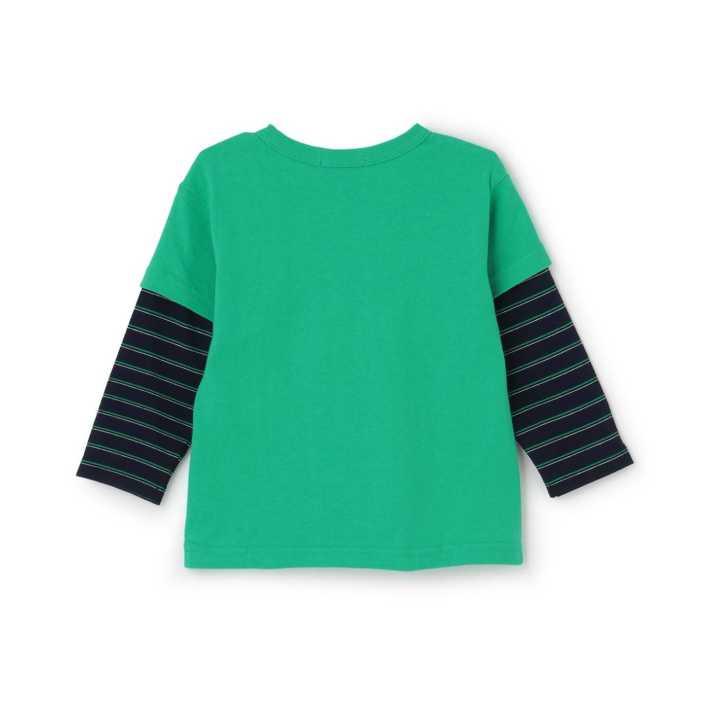 恐龍刺繡假兩件長袖T恤