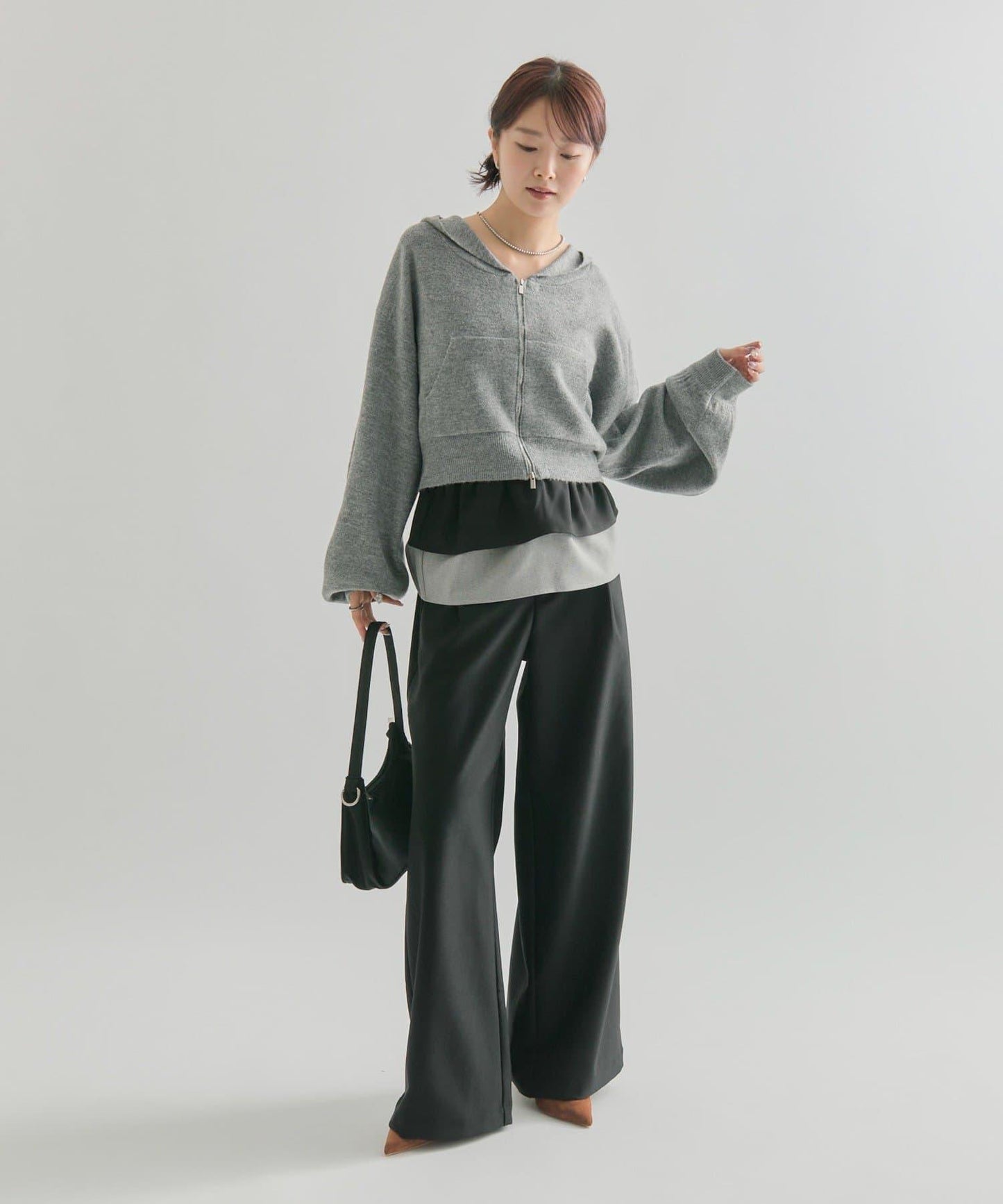 波浪腰帶休閒褲