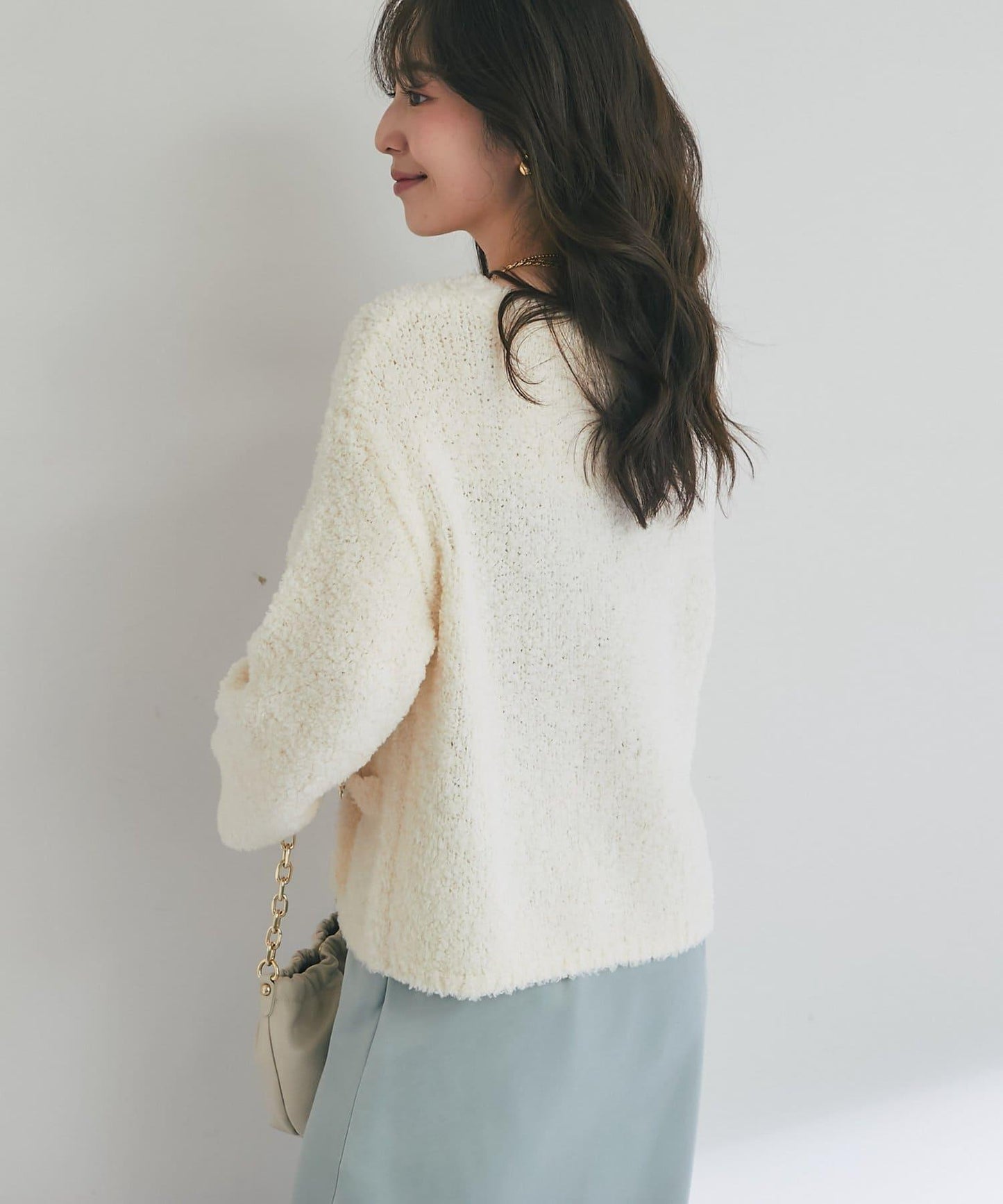 【適度休閒感】羊毛絨針織夾克開衫