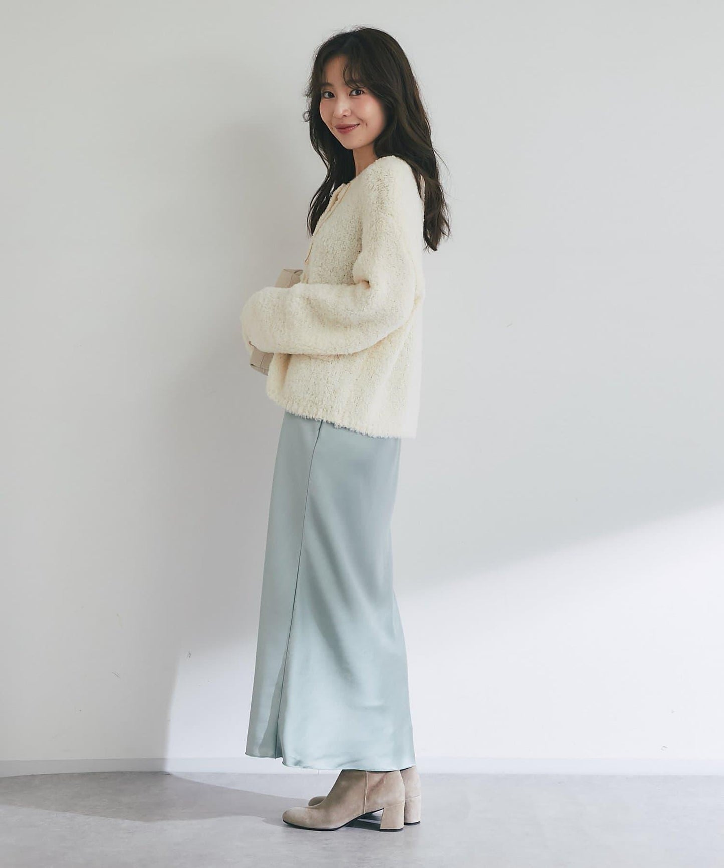 【適度休閒感】羊毛絨針織夾克開衫