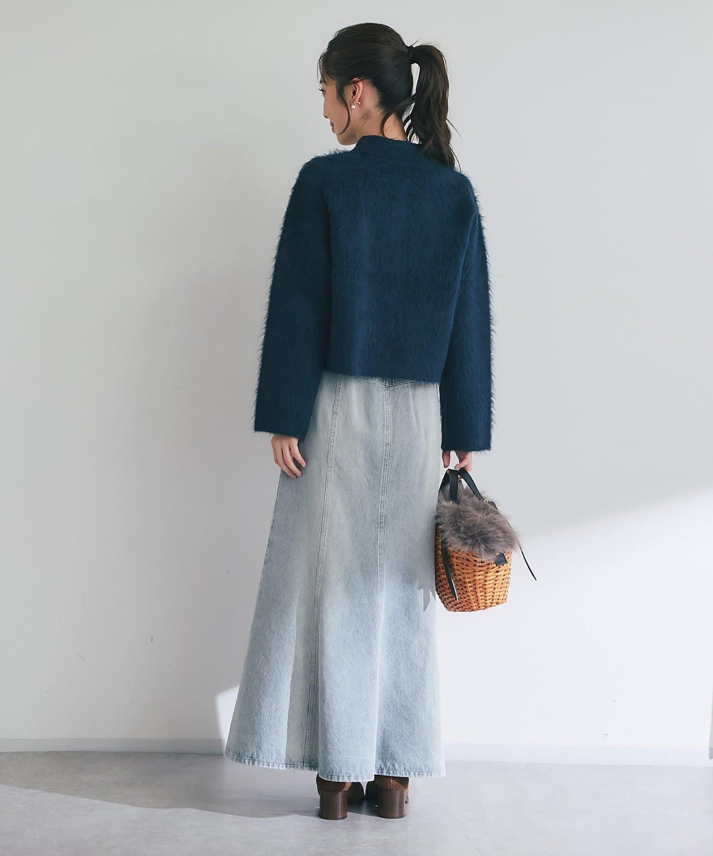 【ON・OFF兩用】帶領拼接針織夾克開衫