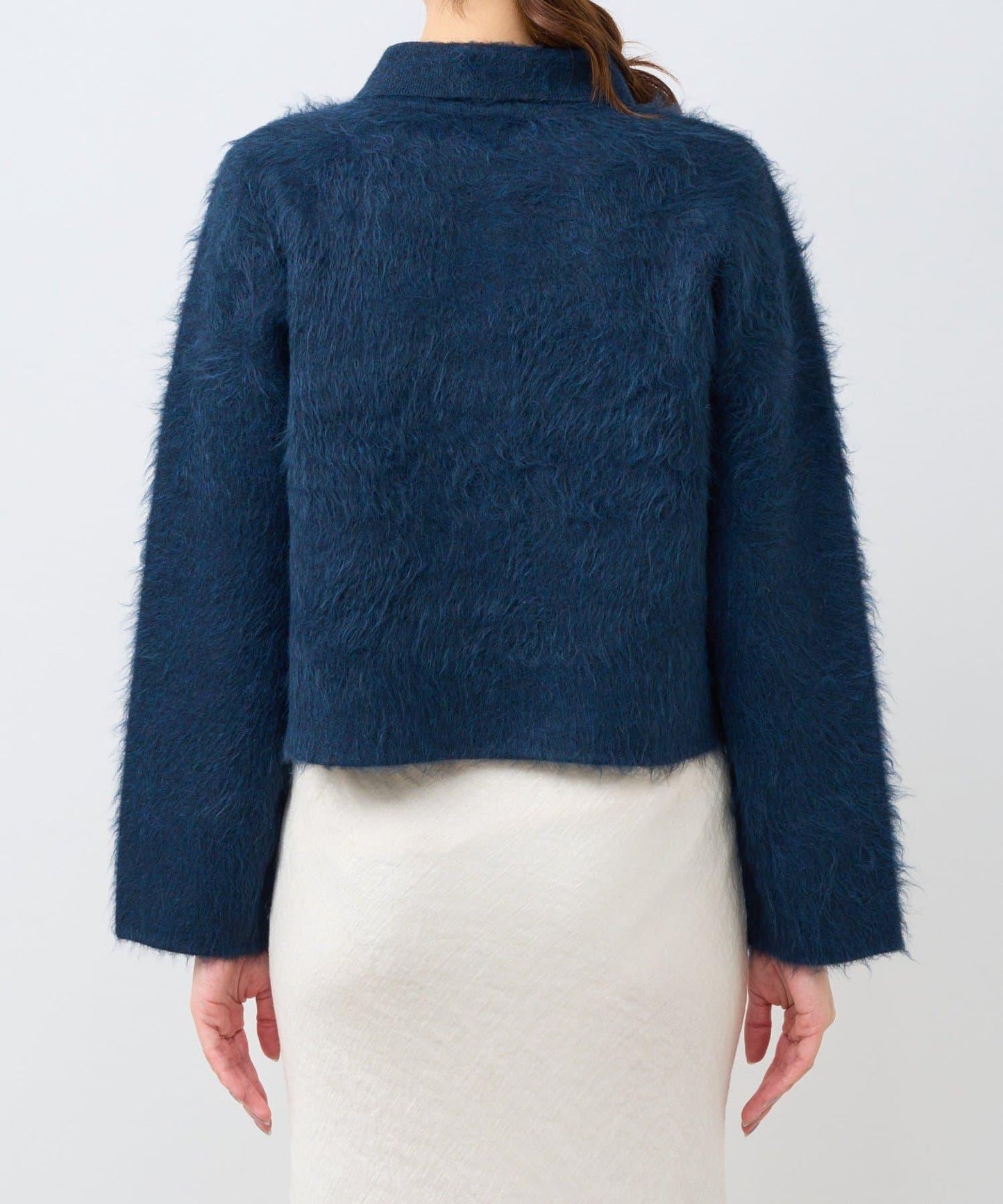 【ON・OFF兩用】帶領拼接針織夾克開衫