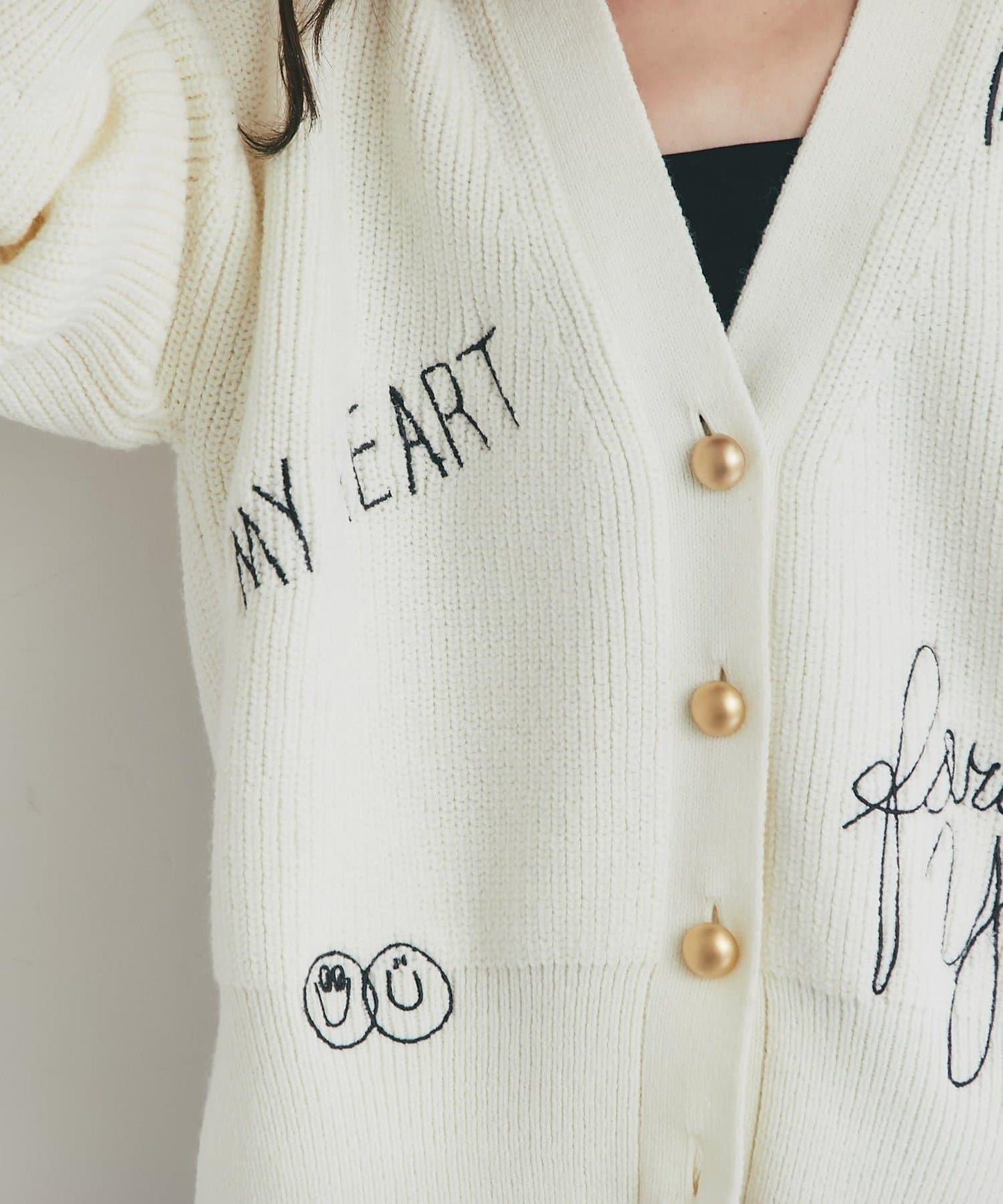 【大人玩趣】手寫風格標誌刺繡單面羅紋開衫