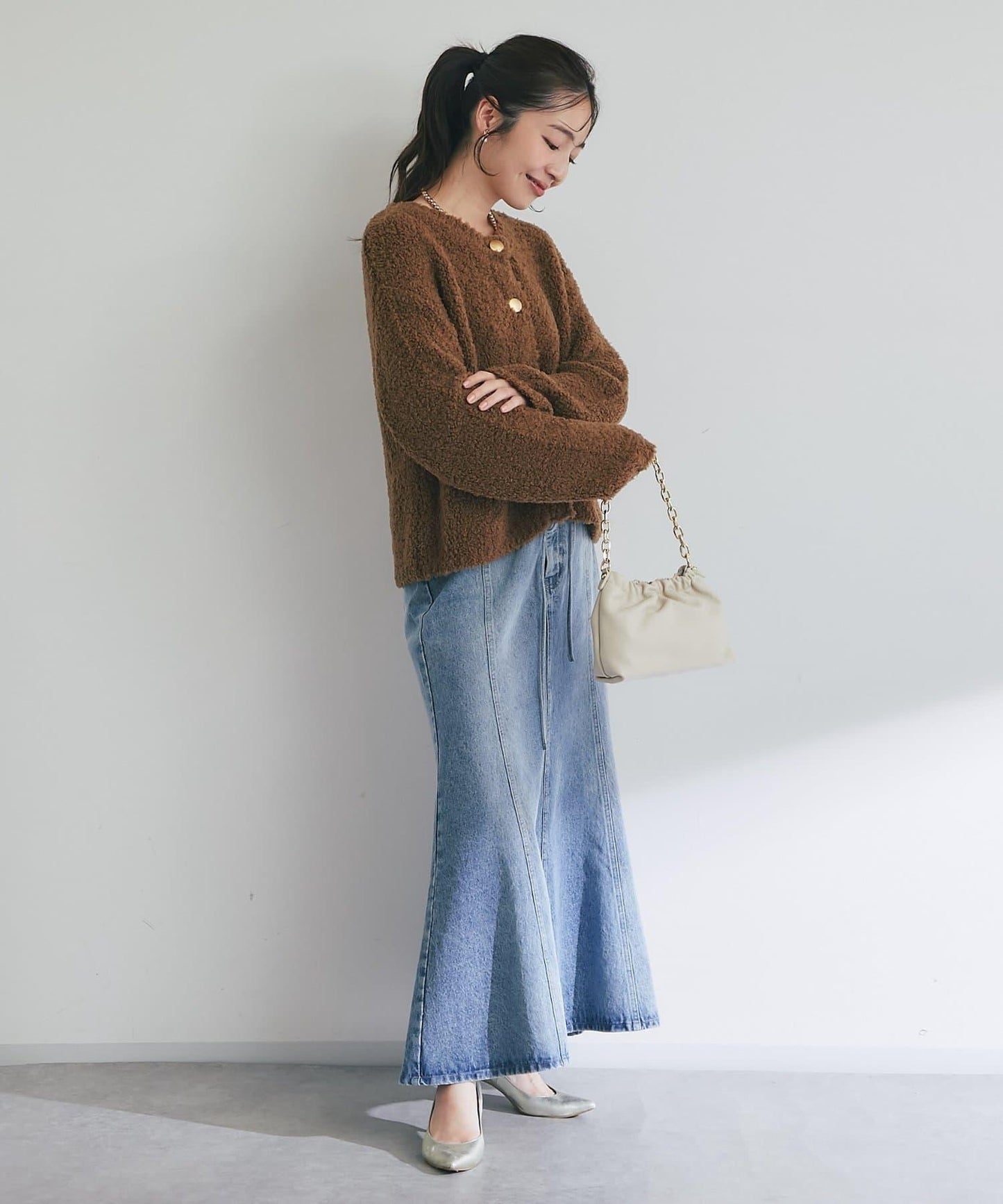 【適度休閒感】羊毛絨針織夾克開衫