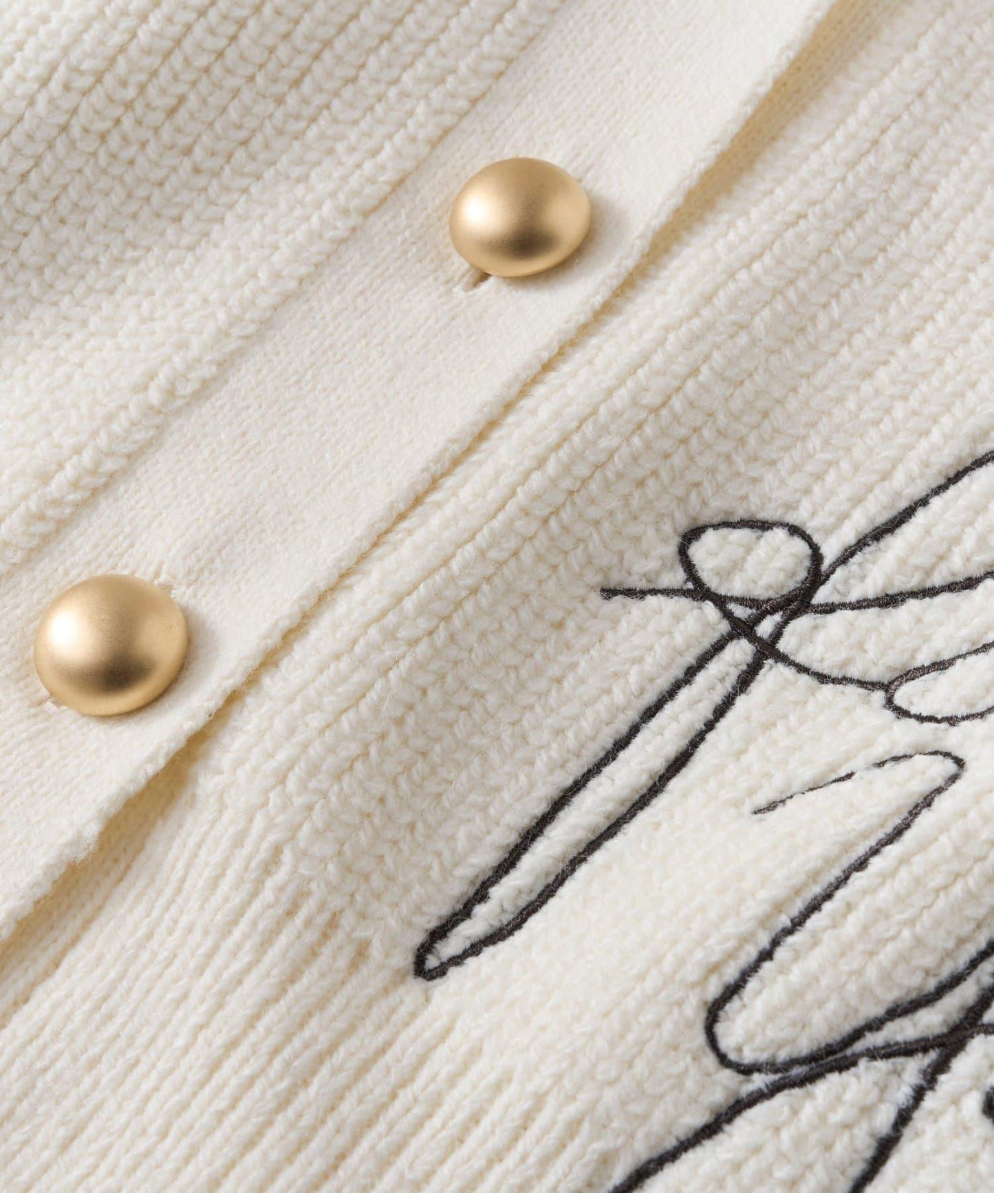 【大人玩趣】手寫風格標誌刺繡單面羅紋開衫