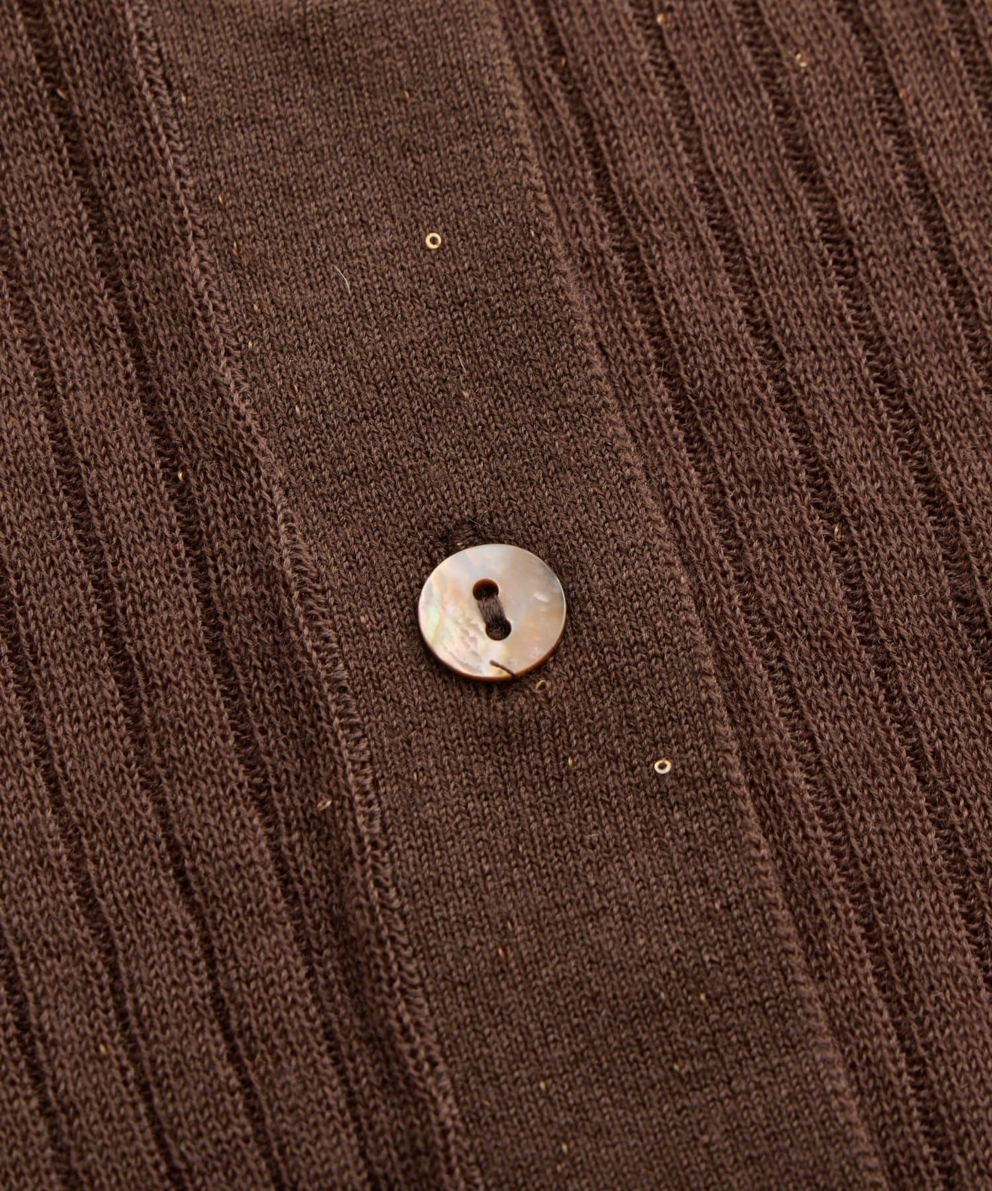 【成熟感透視針織衫】透視亮片翻領羅紋針織衫