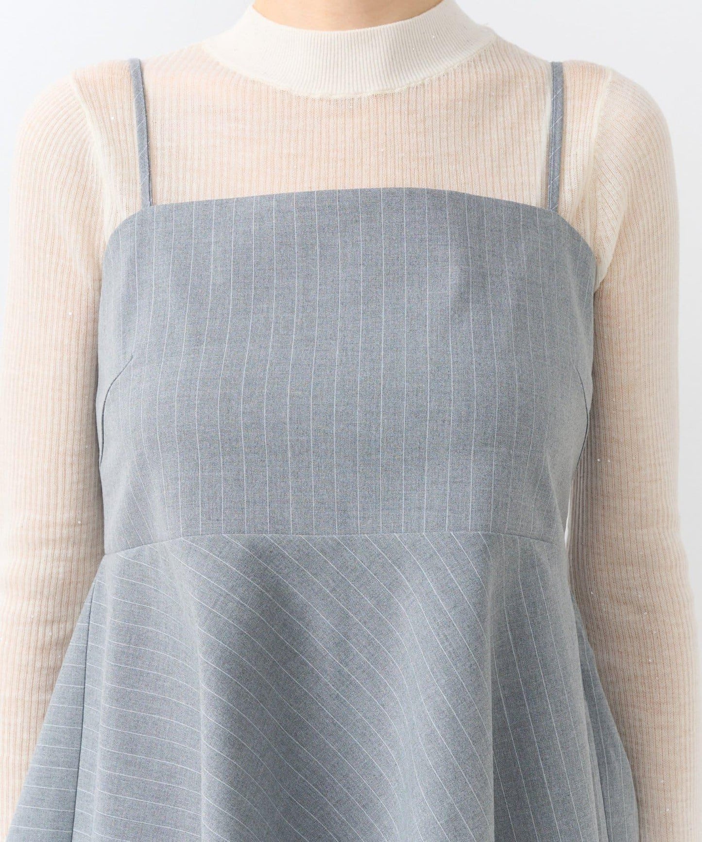 【可成套穿搭・顯瘦搭配】條紋後繫帶吊帶