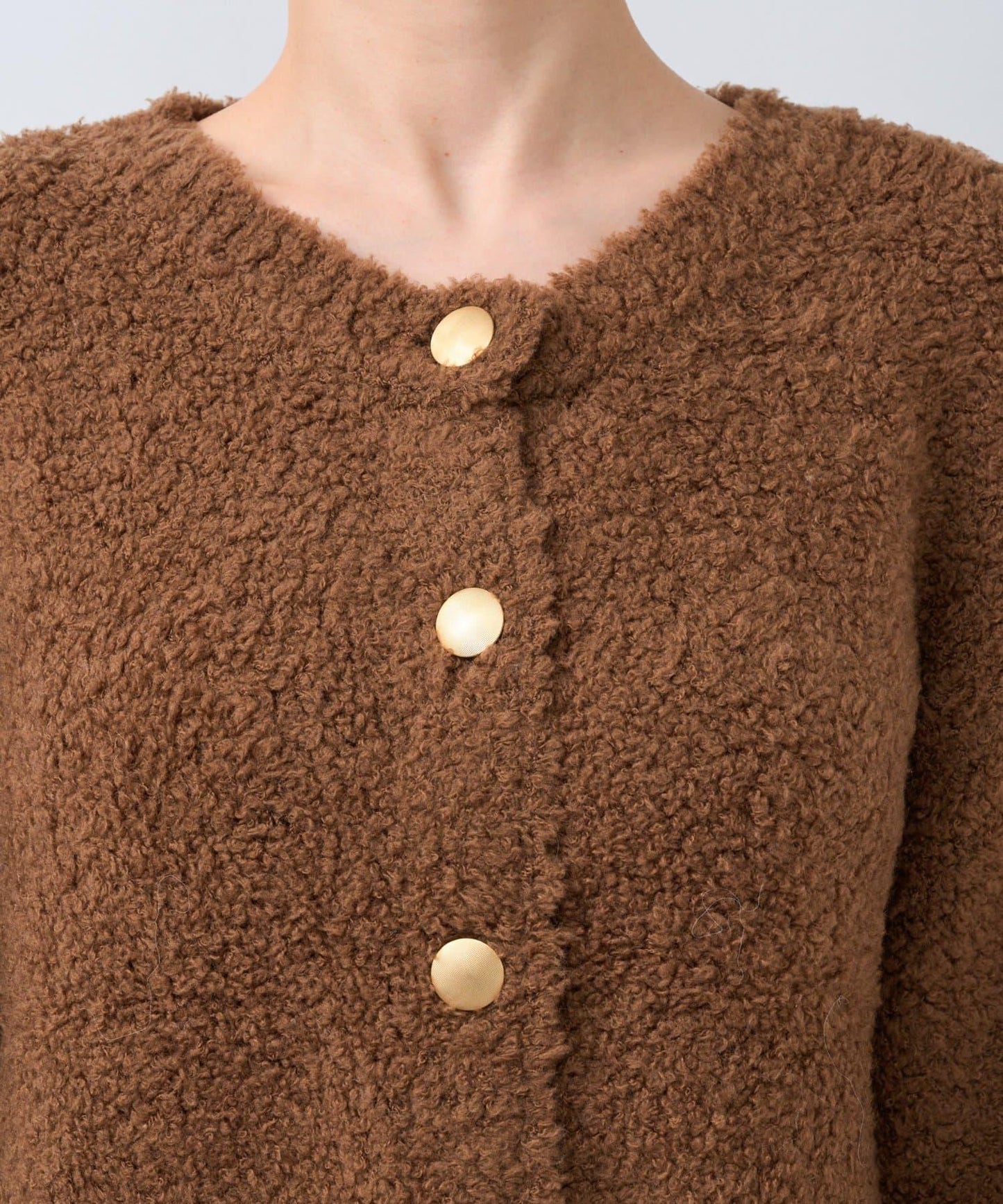 【適度休閒感】羊毛絨針織夾克開衫