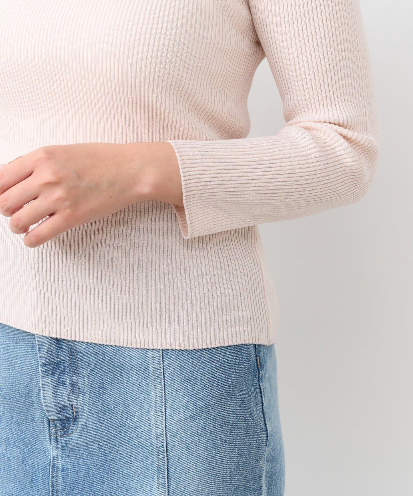 【百搭顯瘦】亮片羅紋一字肩八分袖針織衫