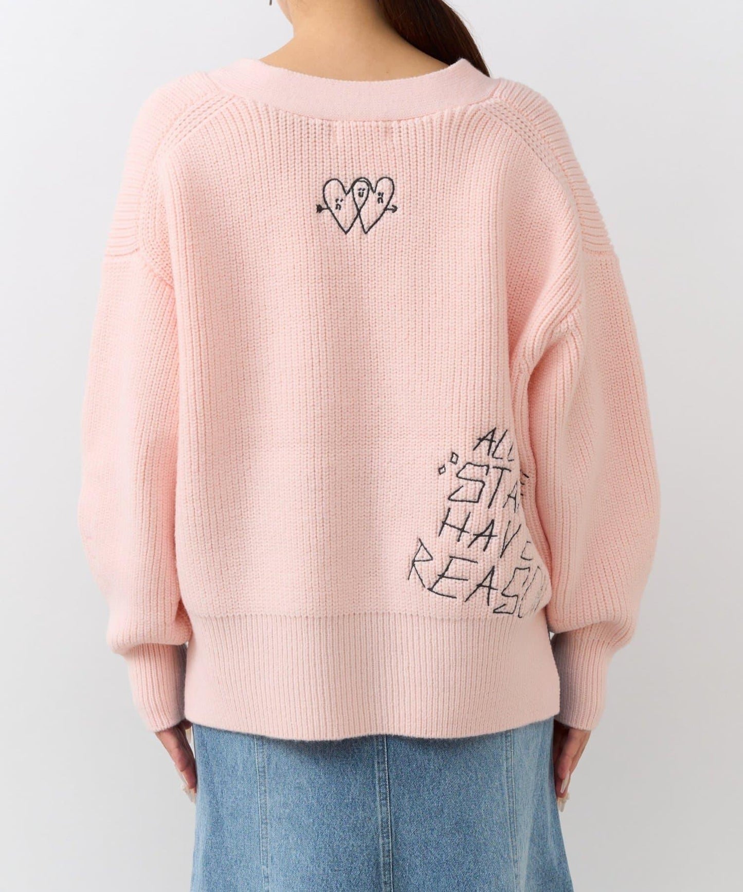 【大人玩趣】手寫風格標誌刺繡單面羅紋開衫