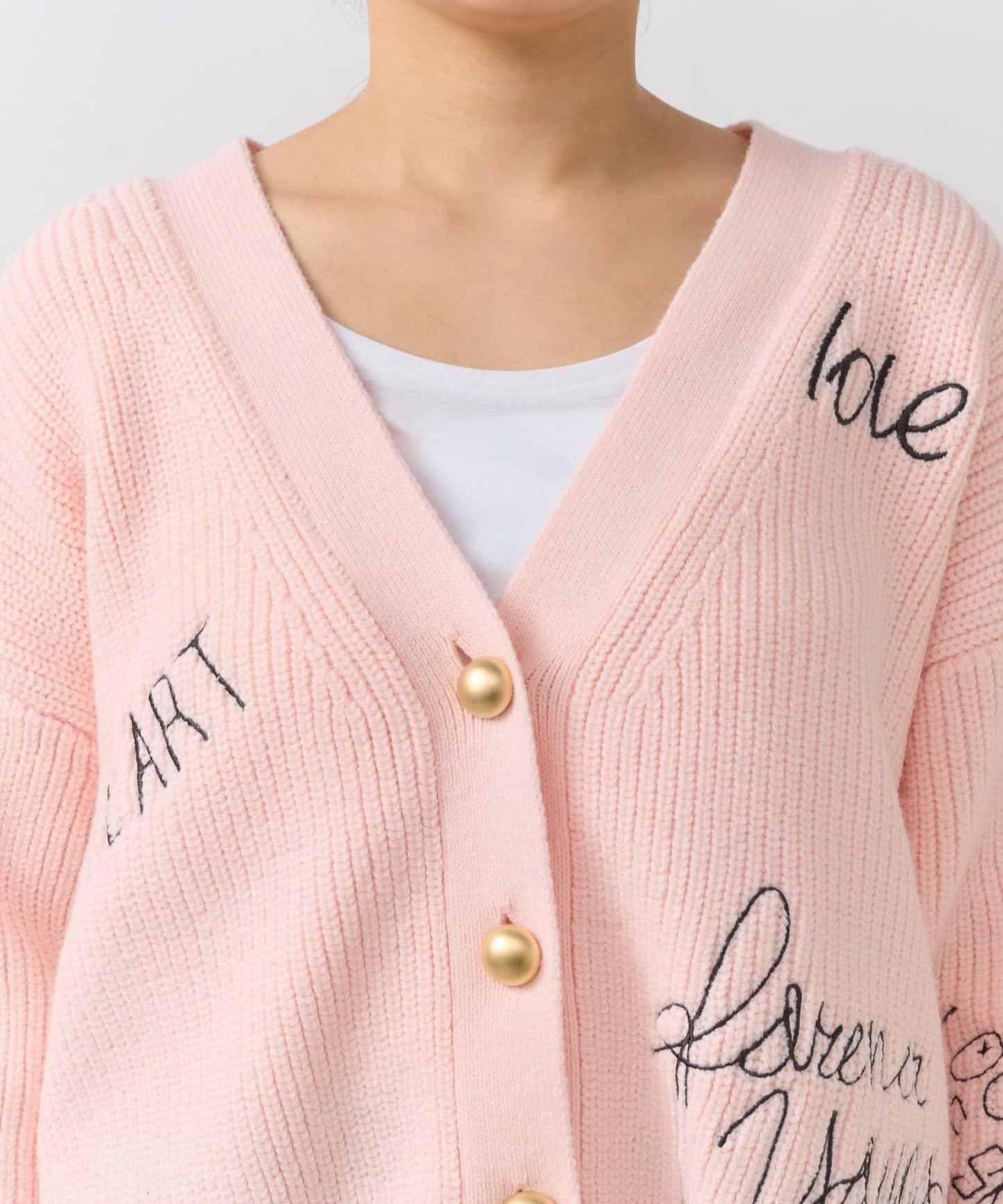 【大人玩趣】手寫風格標誌刺繡單面羅紋開衫