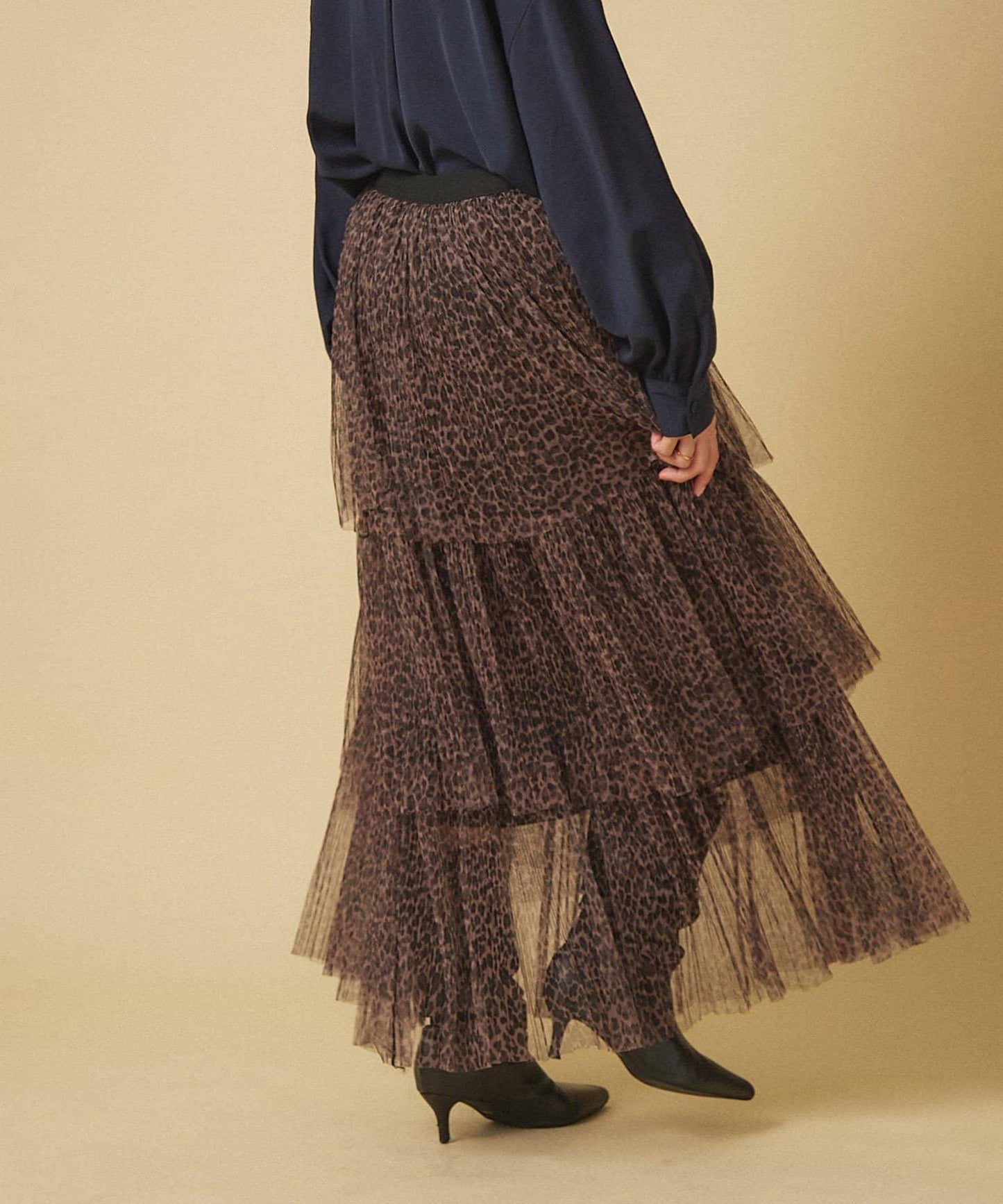 【nane】豹紋網紗半身裙