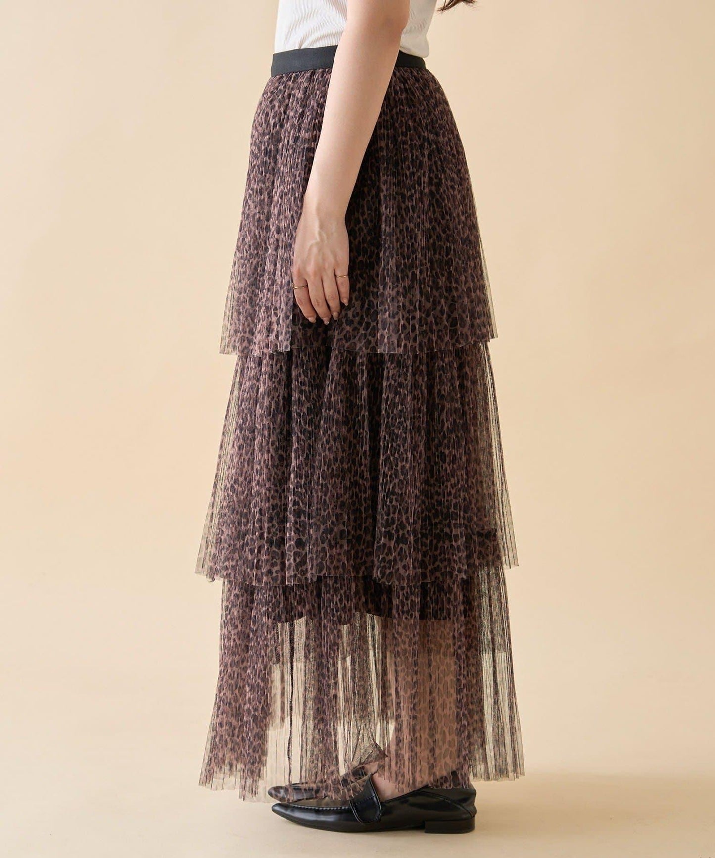 【nane】豹紋網紗半身裙