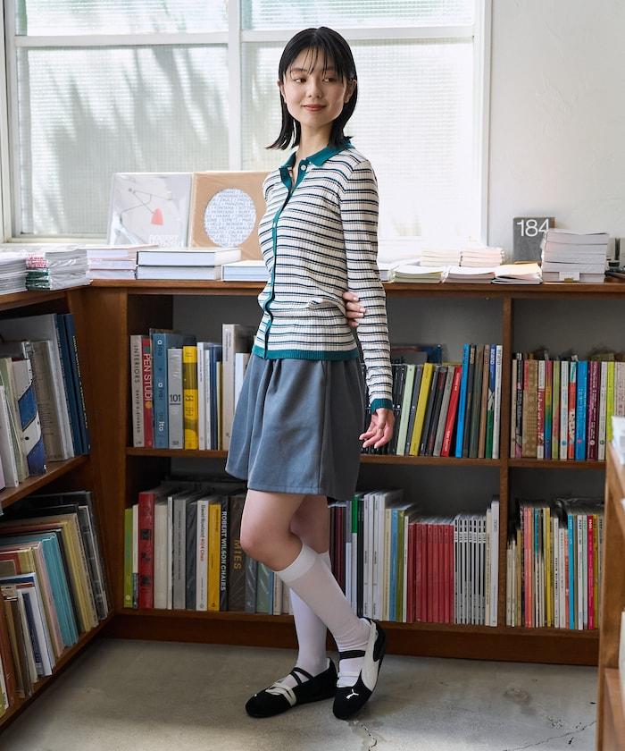 可水洗多色條紋針織POLO衫