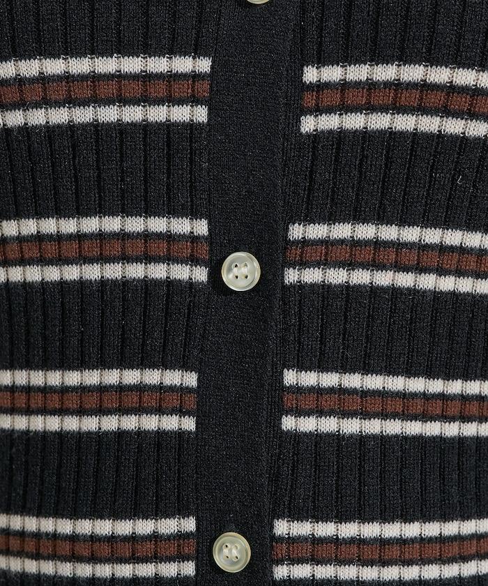 可水洗多色條紋針織POLO衫