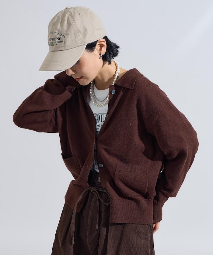 可機洗羊毛混紡翻領針織衫