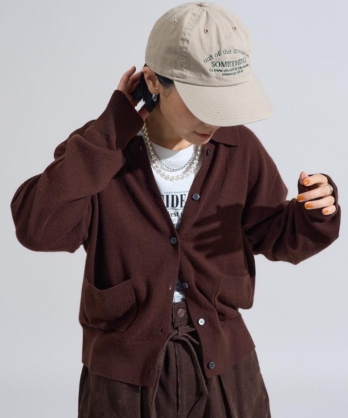 可機洗羊毛混紡翻領針織衫