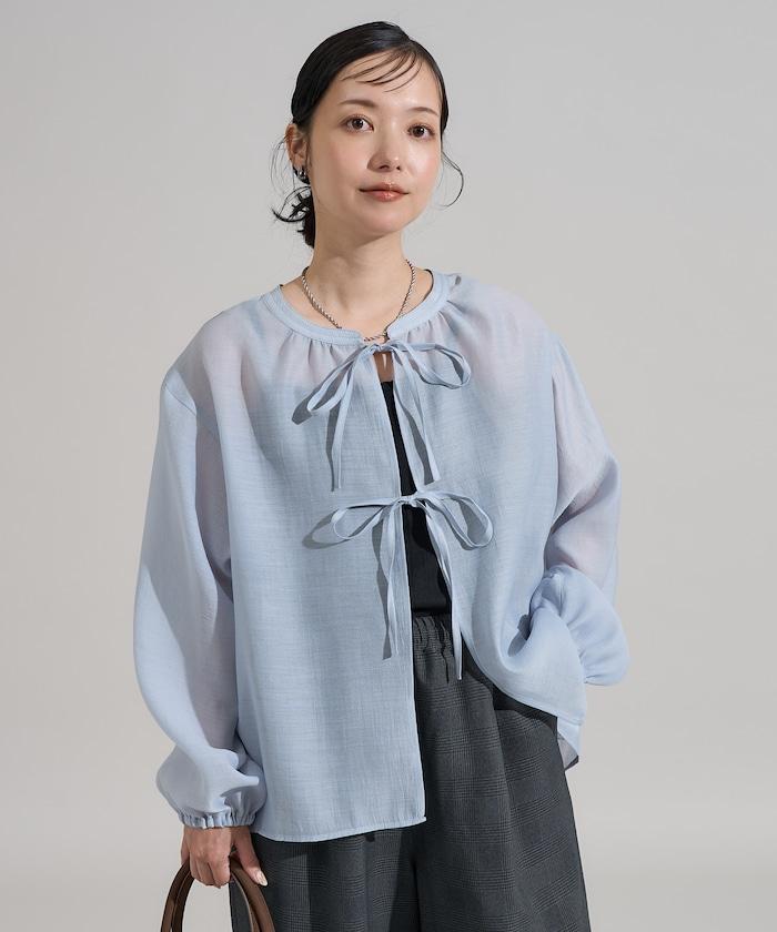 泡芙袖蝴蝶結兩穿襯衫