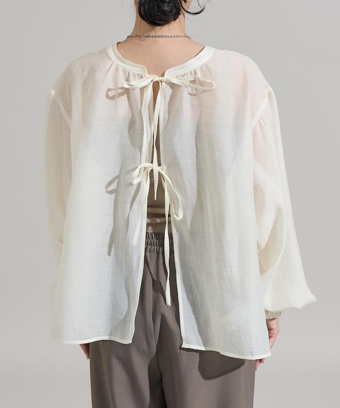 泡芙袖蝴蝶結兩穿襯衫