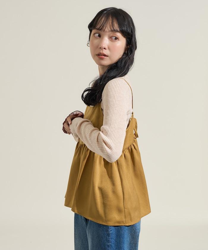 緞面吊帶長款上衣<套裝可搭配>