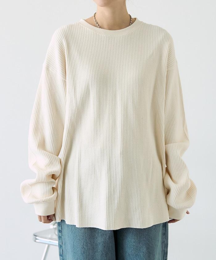 【套裝商品】華夫格長袖T恤與吊帶背心套裝