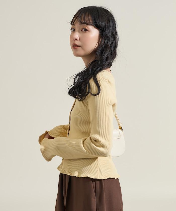 剪裁羅紋2WAY修身開衫/按扣開衫