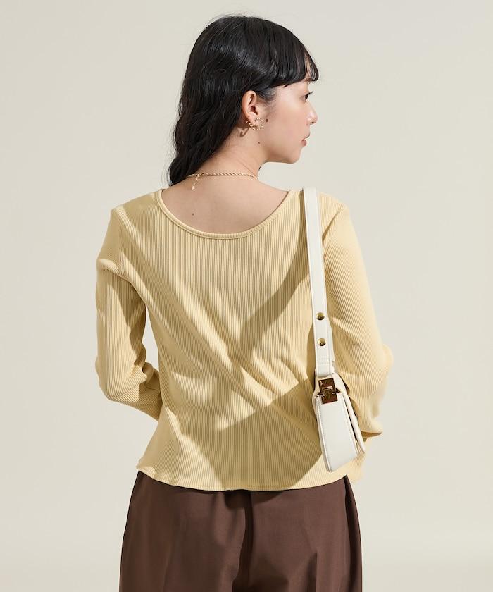 剪裁羅紋2WAY修身開衫/按扣開衫