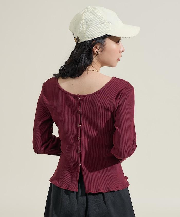 剪裁羅紋2WAY修身開衫/按扣開衫