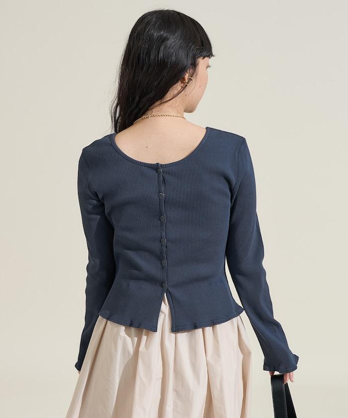 剪裁羅紋2WAY修身開衫/按扣開衫