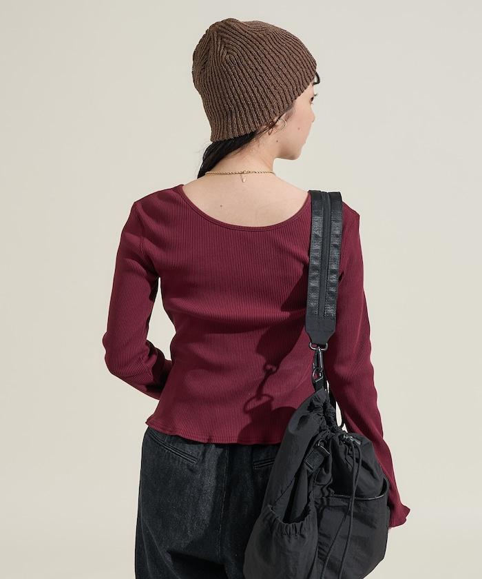 剪裁羅紋2WAY修身開衫/按扣開衫