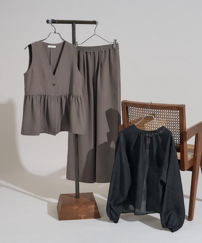 【3件套單品~トリオット系列~】荷葉邊下襬馬甲三件套