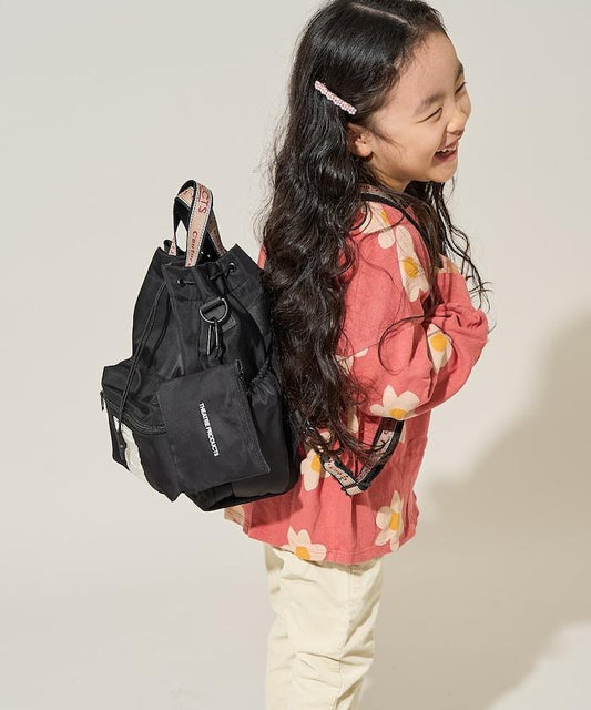 防潑水多功能家長用提花織帶雙肩包/親子共用包