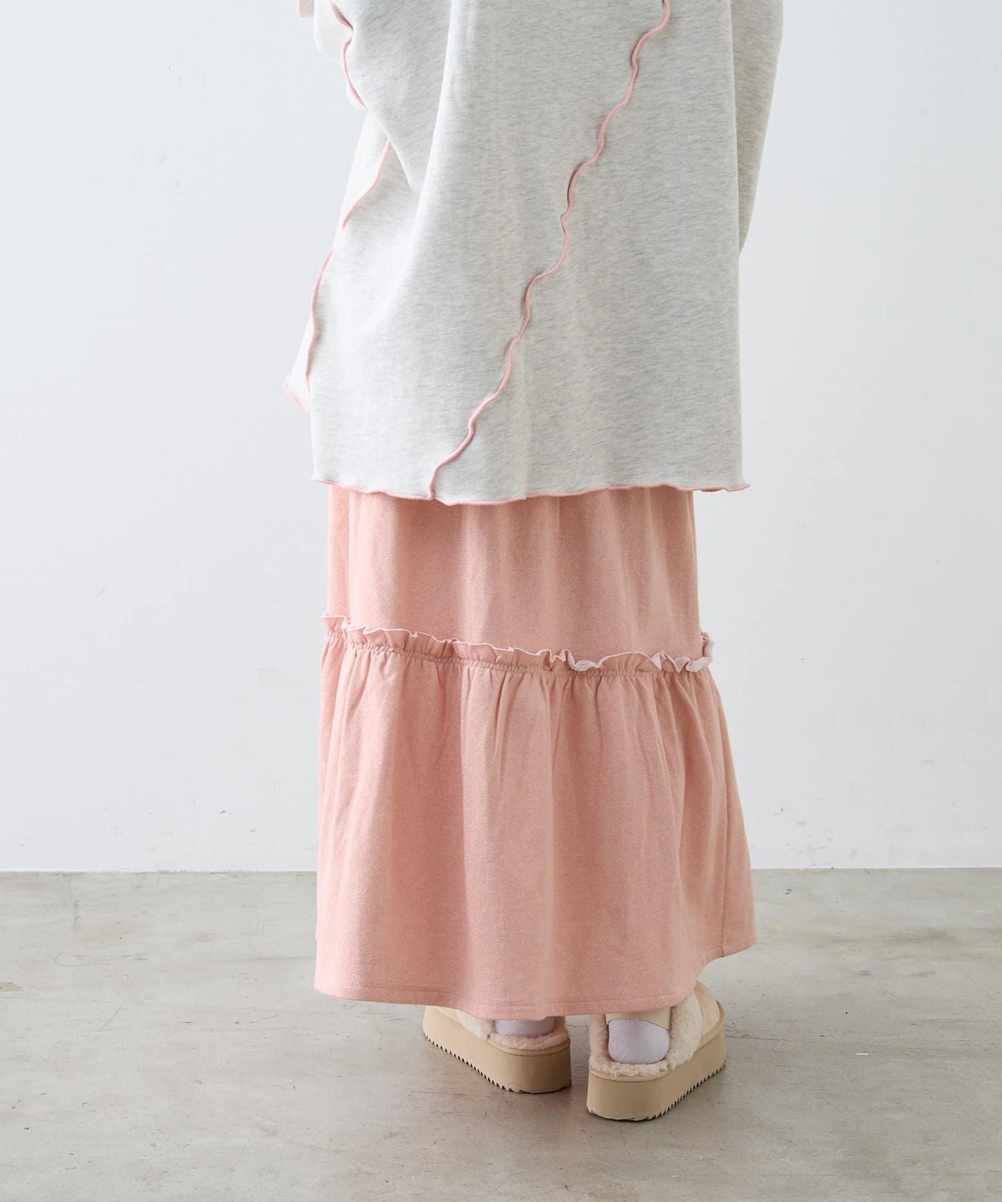 【w closet】荷葉邊層疊半身裙