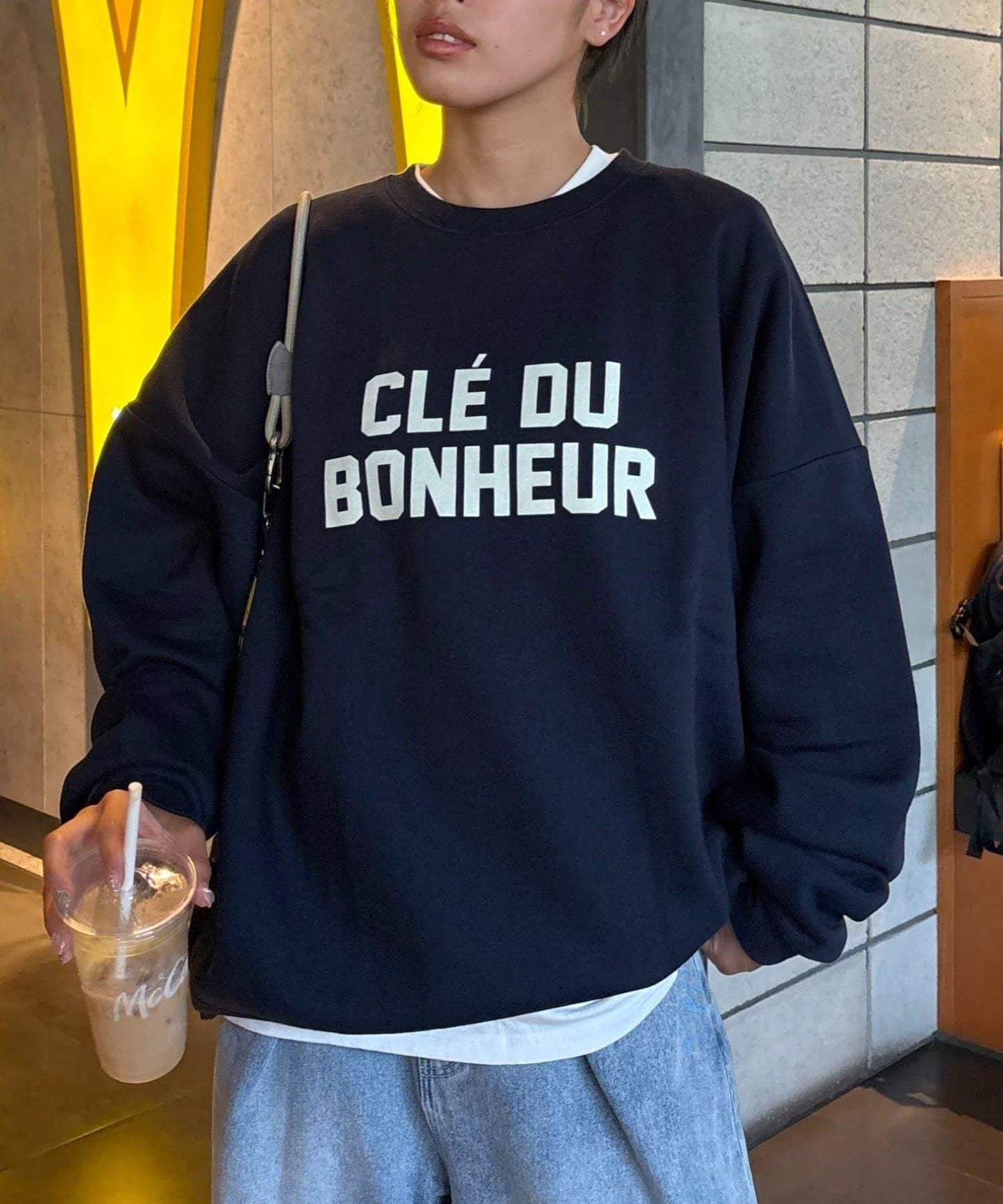 CLE'DU寬鬆版型字母印花衛衣