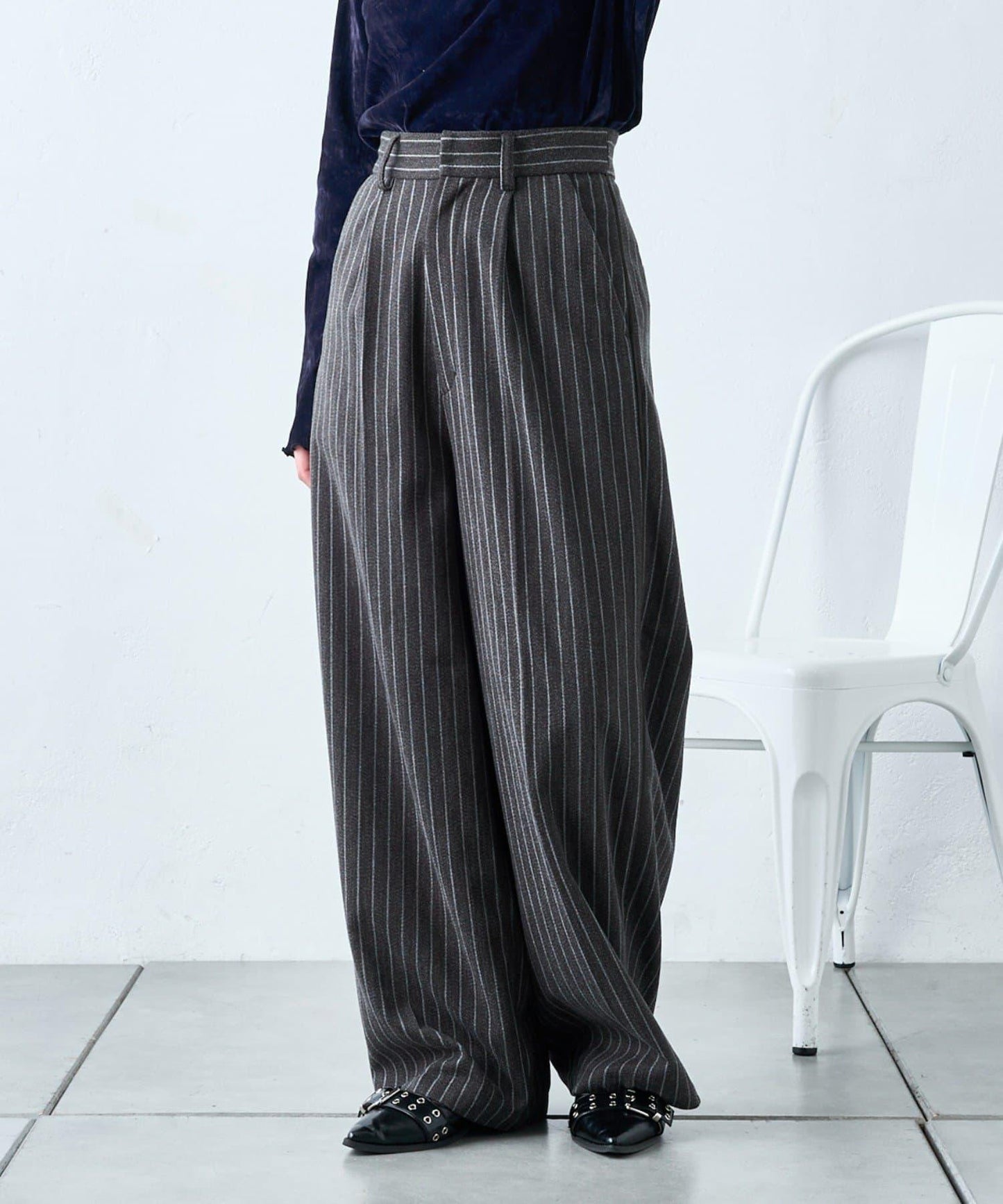 【w closet】條紋線條長褲
