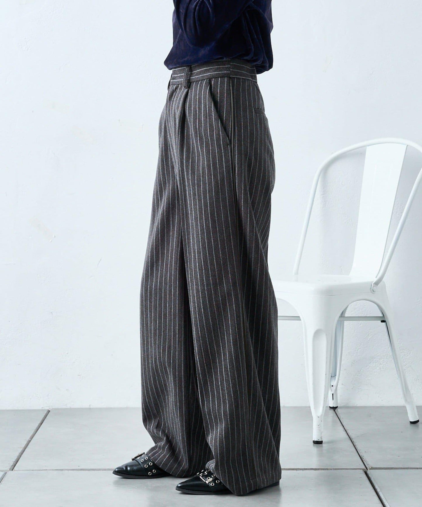 【w closet】條紋線條長褲
