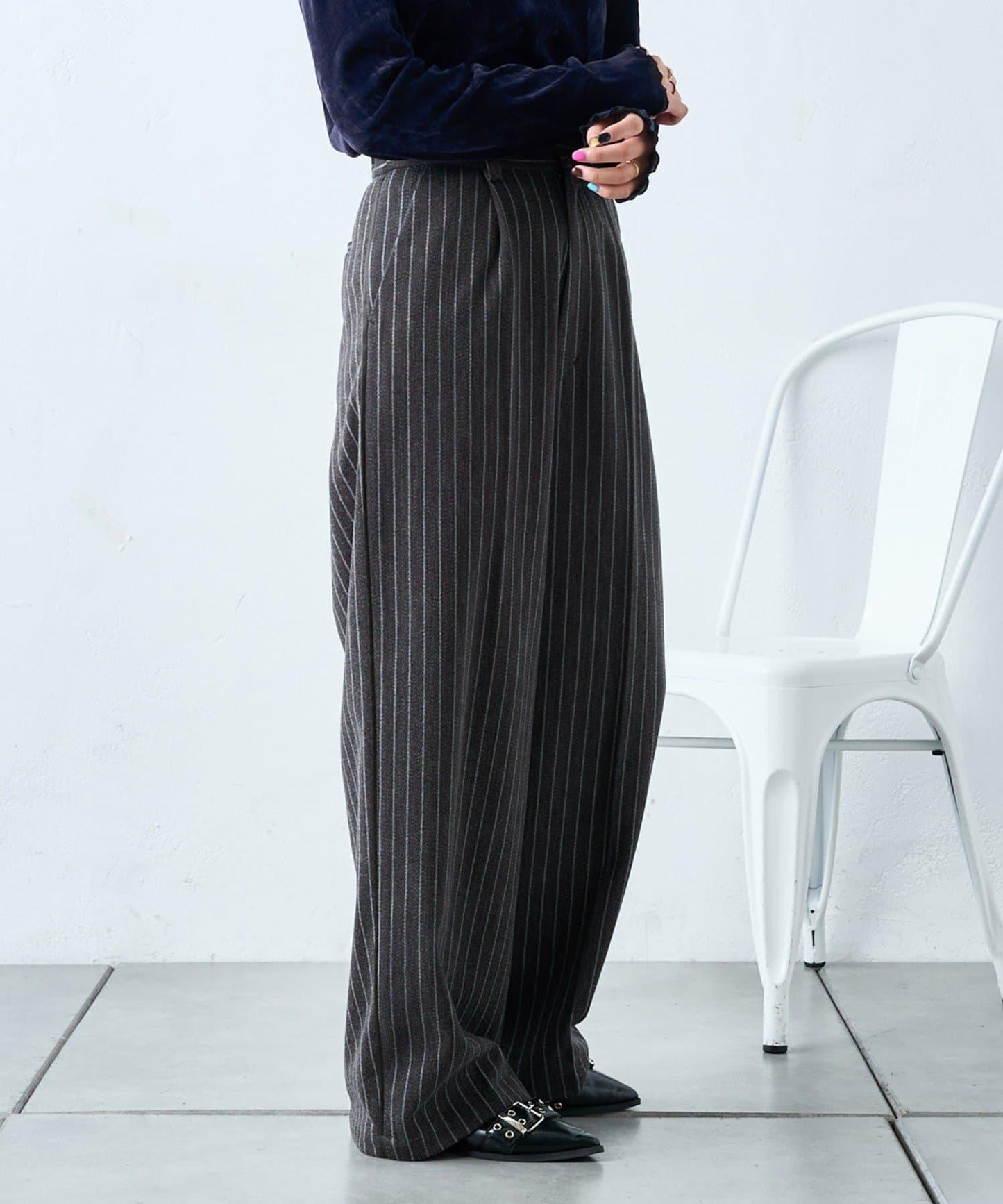 【w closet】條紋線條長褲