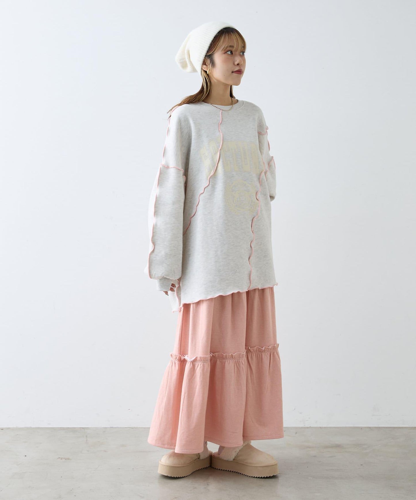 【w closet】荷葉邊層疊半身裙