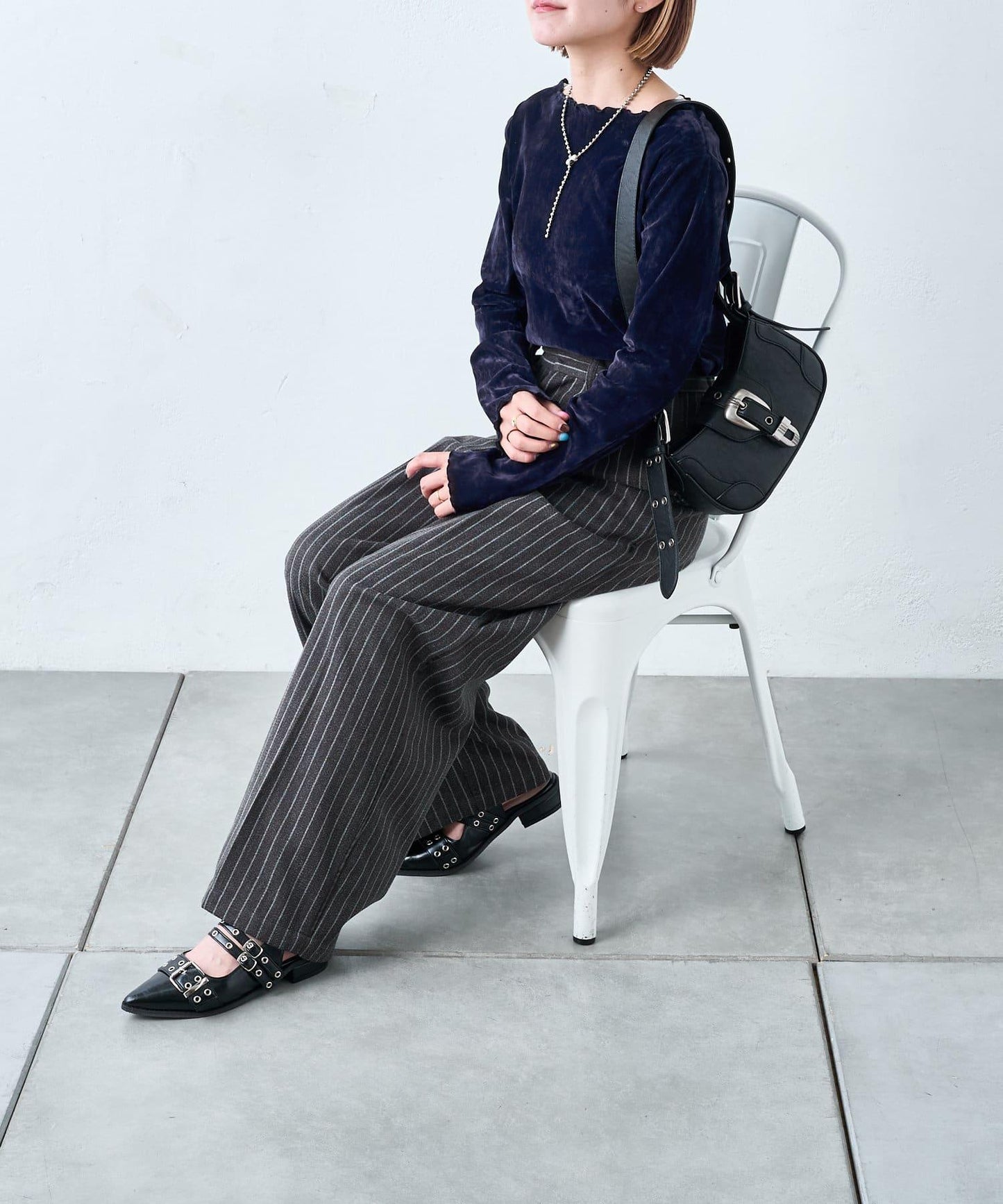 【w closet】條紋線條長褲
