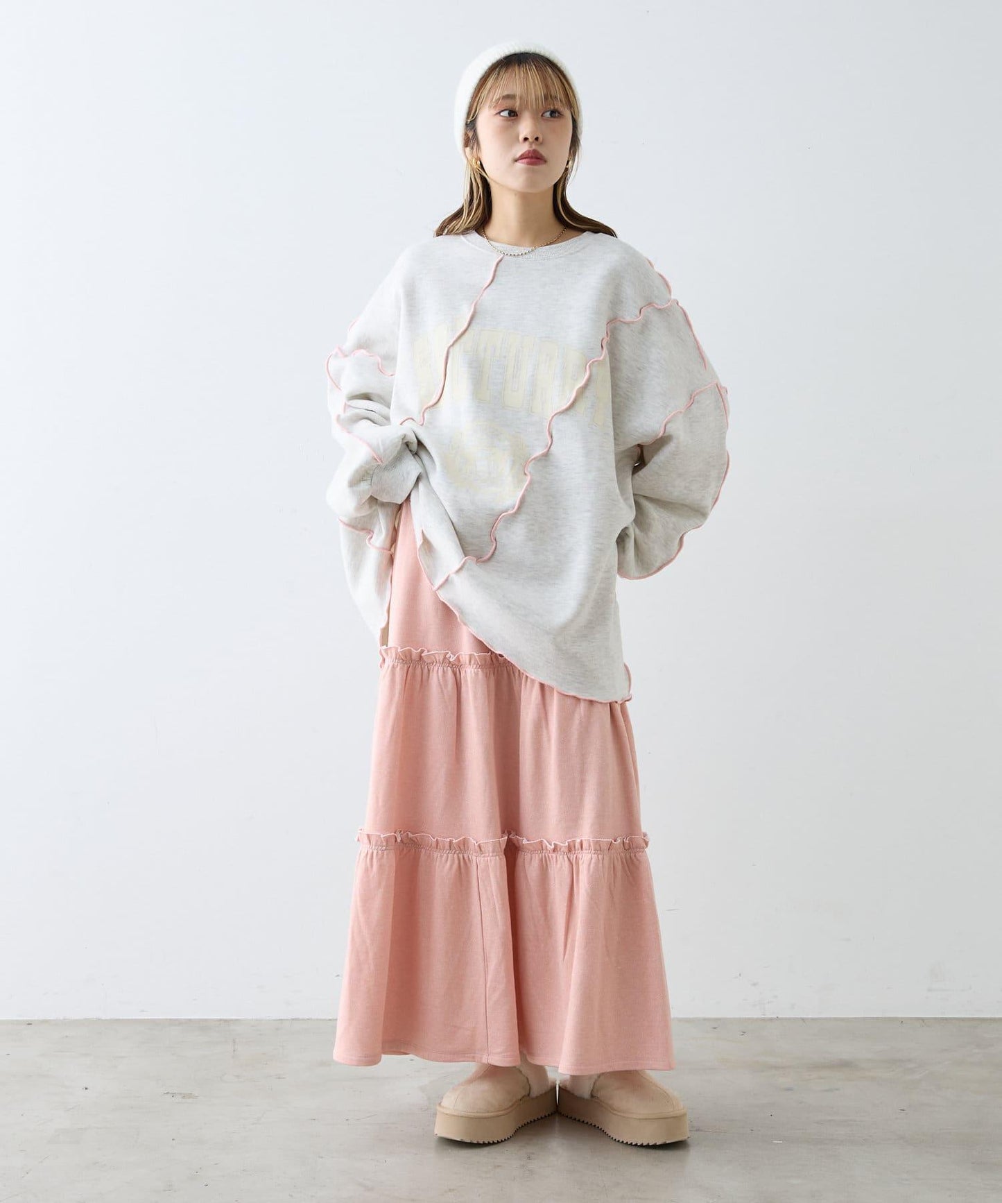 【w closet】荷葉邊層疊半身裙