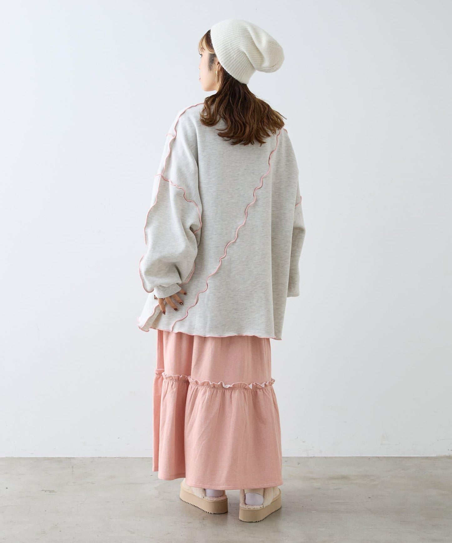 【w closet】荷葉邊層疊半身裙