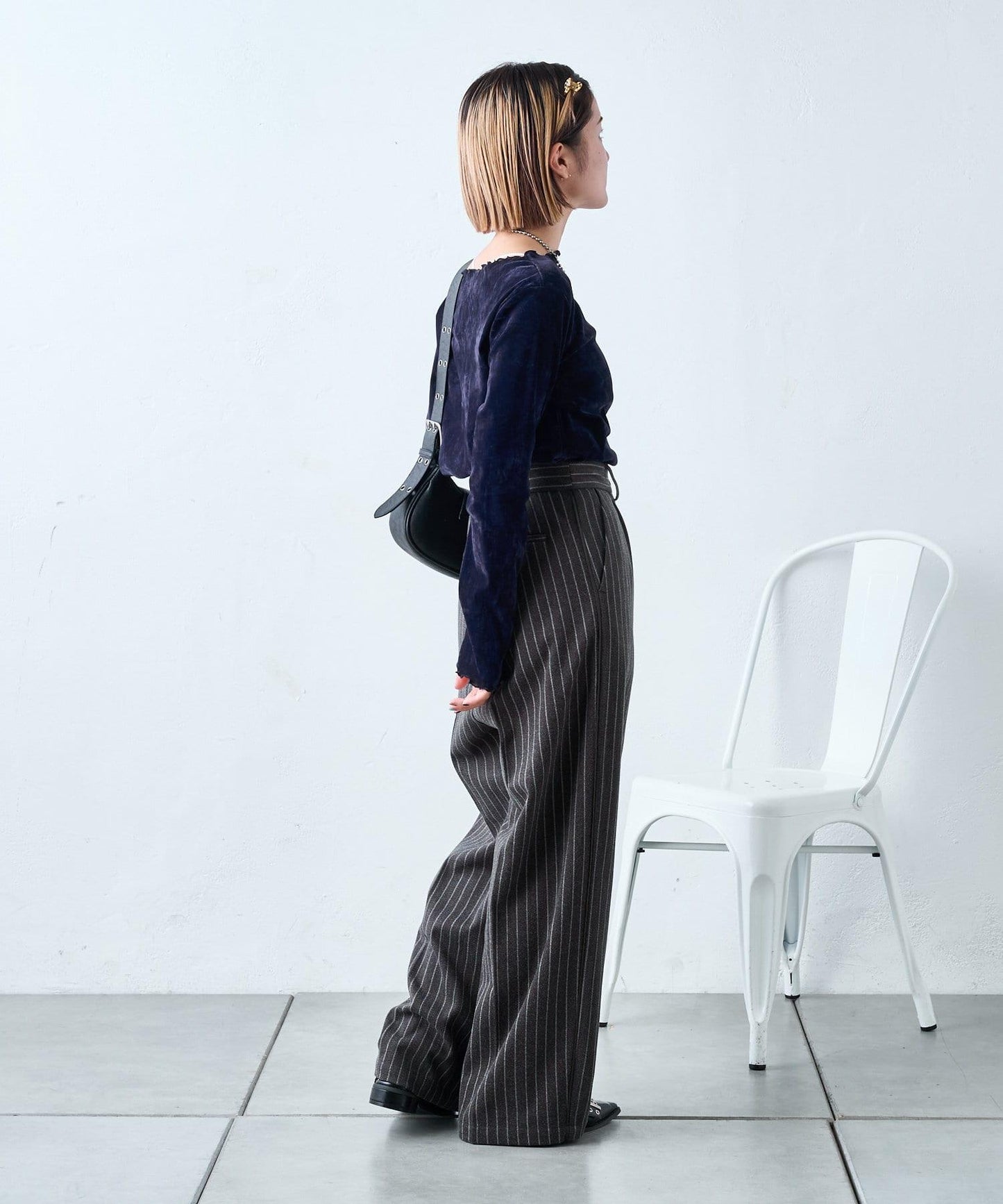 【w closet】條紋線條長褲